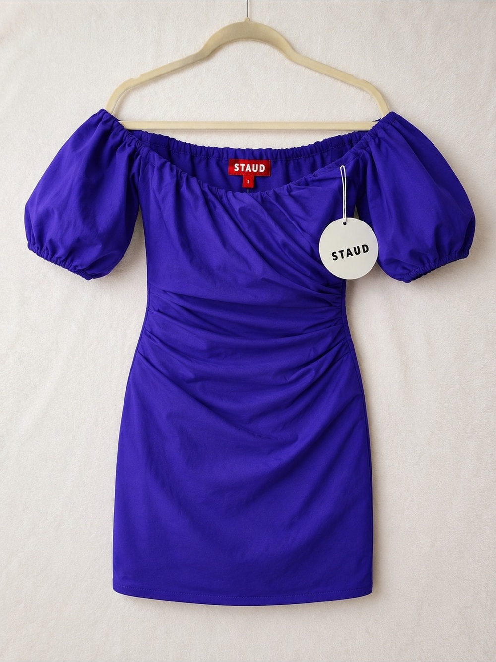 STAUD Violet Puff-Sleeve Mini Dress